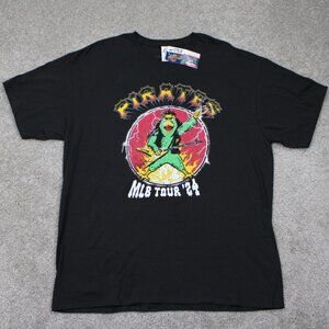 Pittsburgh Pirates Shirt NWT Adult XL Black Sugardale Bacon MLB Tour 24 S/S‎